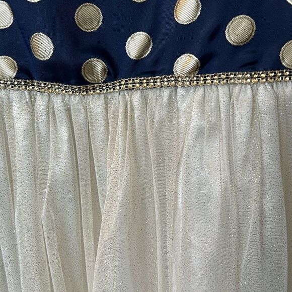 SWEET HEART ROSE NAVY & GOLD MATCHING COAT & DRESS - Picture 6 of 12